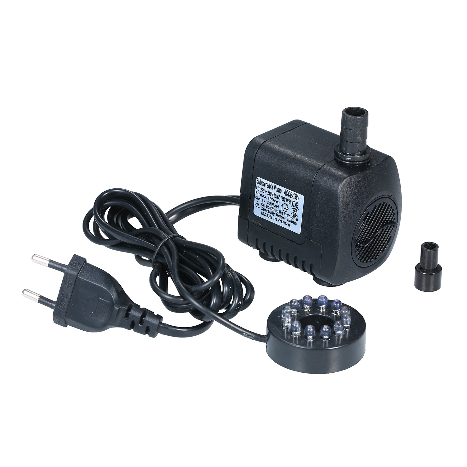 Aquarium Marine Light - Bomba submersível com luz led, 800l/h,