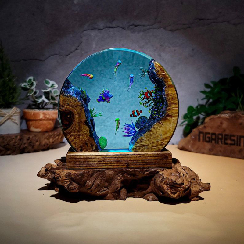 Aquarium & Marine Museum Ums - Luminária de Mesa de Resina com